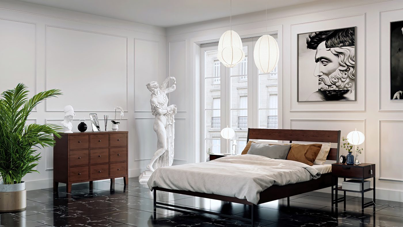 Luxury bedroom interior at Shashvat Vakratunda by Viona Interiors