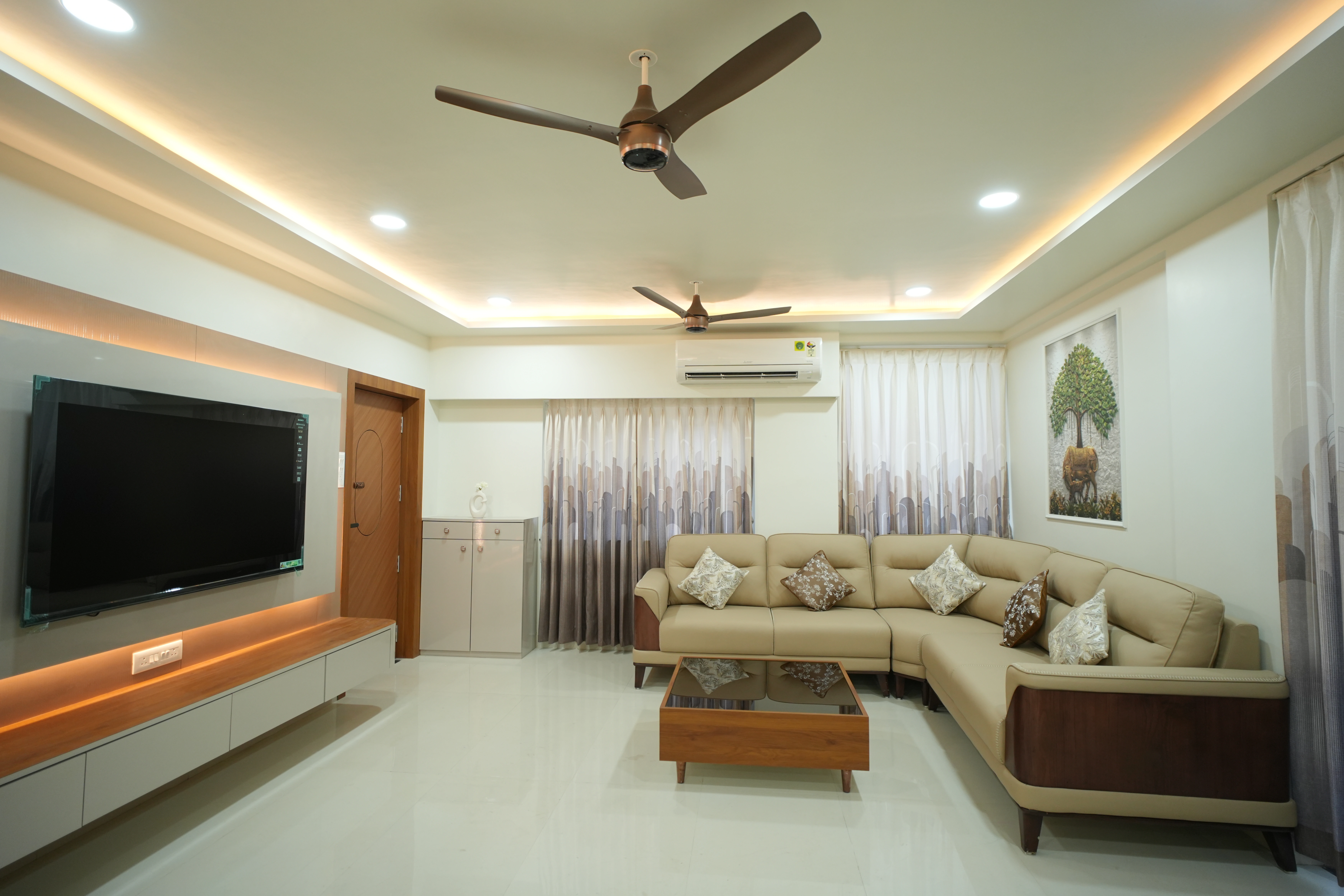 Modular kitchen with premium finishes at Sumathee Enclave by Viona Interiors